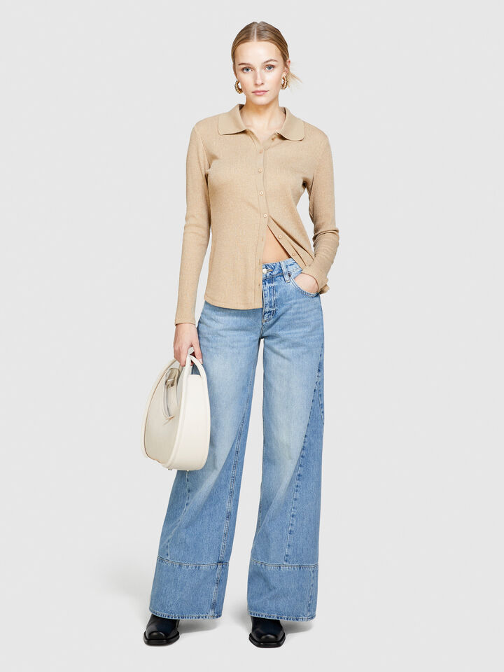 Wide leg jeans - women's palazzo jeans - Blue | Sisley image number 1